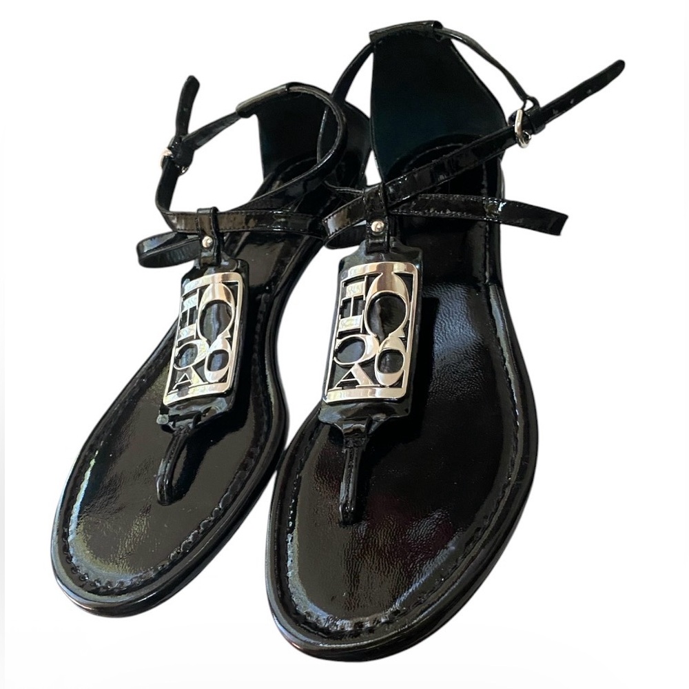 Coach Black Patent Sandals
